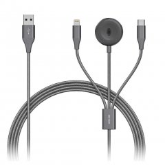 Green Lion 3 in 1 USB Charging Cable 2.4A (Lightning/ iWatch Charger/ USB-C) (1.2 Meters)