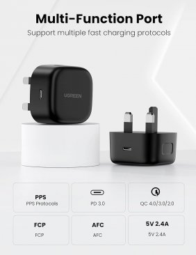UGREEN 25W USB-C PD Fast Charger with USB-C to USB-C Cable (2 Meters)