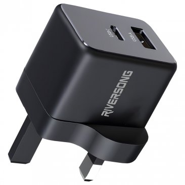 RIVERSONG PowerKub G20 Pro GaN 20W Dual Port (USB-C,USB-A)  Compact Design Fast Charging Power Adapter