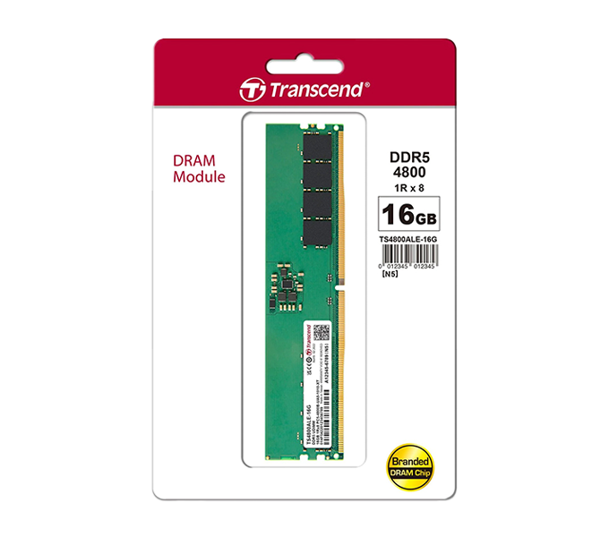 Transcend 16GB DDR5-4800MHz RAM for Desktop
