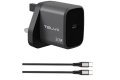 TELUX VOLTFLOW PD30-C GaN Fast Wall Charger with 60W USB-C Cable (1.2 Meters)