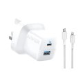 Anker 323 33W Dual Port (USB-C and USB-A) Wall Charger with 310 USB-C to Lightning Cable (0.9 Meters)