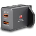 Swiss Military 45W GaN Super Charger ( 1 x USB-C, 1 x USB-C Ports)