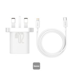 Baseus Super Si Quick Charger 20W with Type C to Lightning Cable (1 Meter)