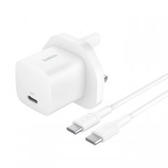 Belkin BoostCharge 25W USB-C Wall Charger with USB-C to USB-C Cable (1 Meter)