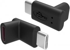 90° Right Angle 100W Type-C Male to Type C Female Adapter
