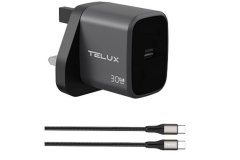 TELUX VOLTFLOW PD30-C GaN Fast Wall Charger with 60W USB-C Cable (1.2 Meters)