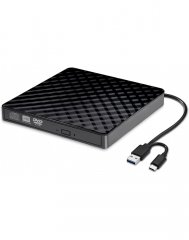 Haysenser HY-DRW08 USB 3.0 External DVDRW Drive (USB-A and USB-C)
