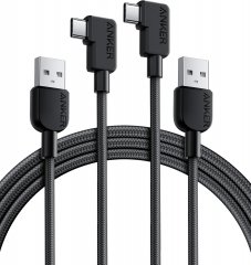 Anker Right Angle USB A to USB C Braided Cable (Pack of 2, 1.8 Meters)