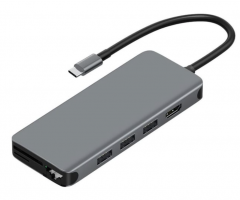 Green Lion 12 in 1 USB-C Hub 4K (USB 3.0x3+USB 2.0x2+HDMI+RJ45+SD+TF+3.5mm Audio+PD Type C Charging)