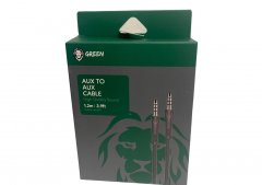 Green AUX 3.5 to AUX 3.5 Cable 2.4A (1.2 Meters)