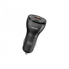 Green Lion 50W  Dual Port (1xUSB-A, 1x Type-C Output) Car Charger with USB-C to C Cable (1 Meter)