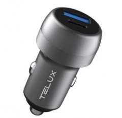 TELUX PowerGo PD48 2-Port USB-C and USB-A 30W Fast Car Charger (48W Total Output)