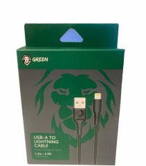 Green PVC Lightning Cable 2A (1.2 Meters)