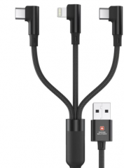 Swiss Military 3 in 1 Heavy Duty, High Performance 20W Charging Cable (2 Meters)