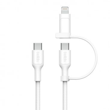 Belkin BoostCharge Pro 60W 2-in-1 Cable with USB-C and Lighting Connector (1.5 Meters)