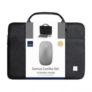 Wiwu Genius Combo Set 15.6'' Laptop Bag with Wireless Mouse and Mouse Pad