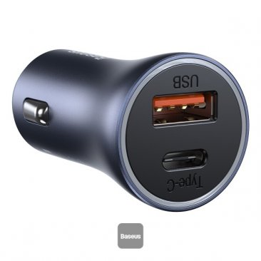 Baseus Golden Contractor Pro 40W Dual Port Quick Car Charger (USB-A/USB-C)