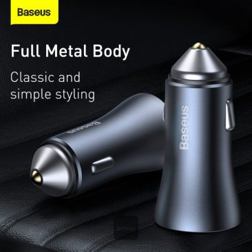 Baseus Golden Contractor Pro 40W Dual Port Quick Car Charger (USB-A/USB-C)