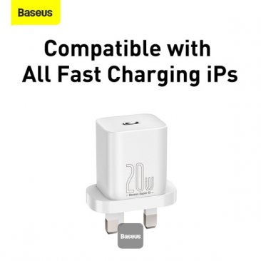 Baseus Super Si Quick Charger 20W with Type C to Lightning Cable (1 Meter)
