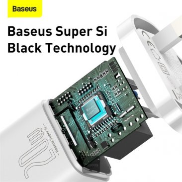 Baseus Super Si Quick Charger 20W with Type C to Lightning Cable (1 Meter)