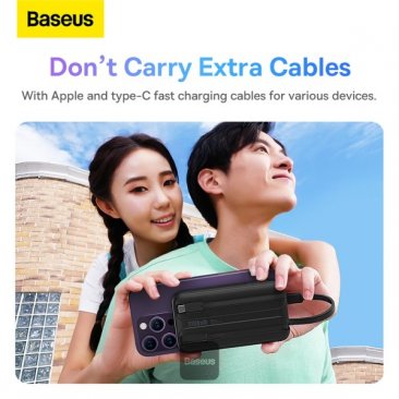 Baseus Comet Series Dual Cable (USB-C and Lightning) 10000mAh 22.5W with Digital Display Power Bank