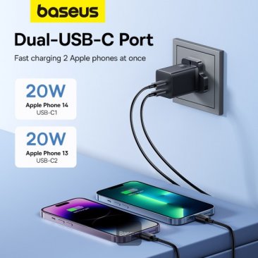 Baseus GaN5 PD 40W Dual Type C Fast Charger