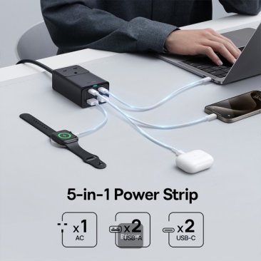 Baseus Gan5 Pro 65W Fast Charger (Power Strip AC+2xUSB+2x USB-C)