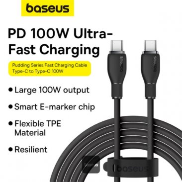 Baseus Pudding Series 100W Fast Charging Cable Type C to Type C (1.2 Meters)