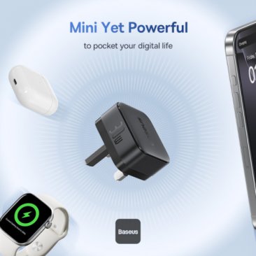 Baseus Palm 30W USB-C Fast Charging Power Adapter with USB-C to USB-C Cable (1 Meter)