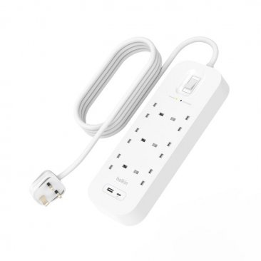 Belkin Connect 6 Outlets Surge Protector Fast Charging PD with 18W USB-C and USB-A Ports (2 Meters)