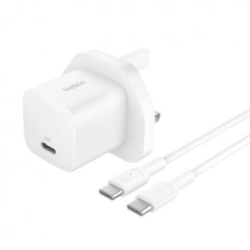 Belkin BoostCharge 25W USB-C Wall Charger with USB-C to USB-C Cable (1 Meter)