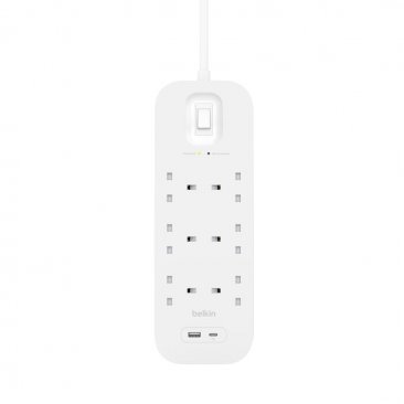 Belkin Connect 6 Outlets Surge Protector Fast Charging PD with 18W USB-C and USB-A Ports (2 Meters)