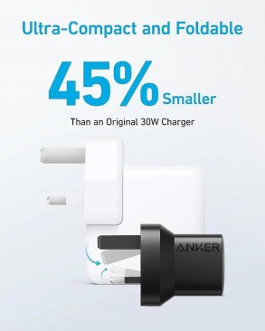 Anker 323 33W Dual Port (USB-C and USB-A) Wall Charger with USB-C Cable (0.9 Meters)