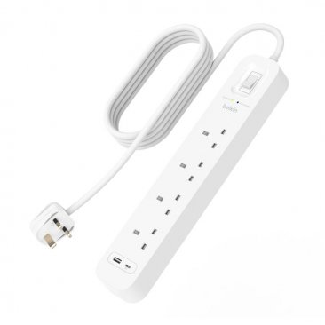 Belkin 4 Outlets Surge Protector Fast Charging PD with 18W USB-C and USB-A Ports (2 Meters)