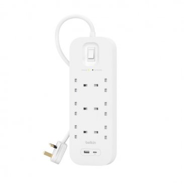 Belkin Connect 6 Outlets Surge Protector Fast Charging PD with 18W USB-C and USB-A Ports (2 Meters)