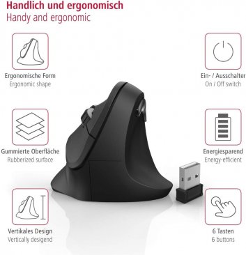 HAMA EMW-500 6-Button Wireless Ergonomic Mouse