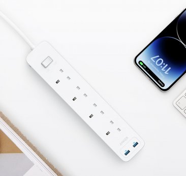 Anker 322 6 in 1 USB Power Strip (4 Strip + 2 USB)  (2 Meters)