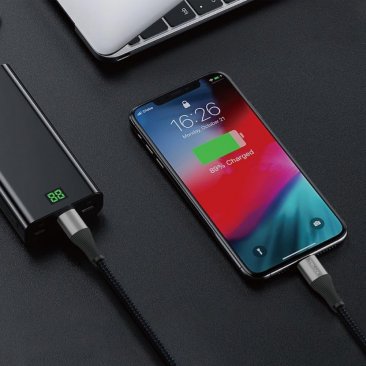 TELUX SYNCX Braided USB-C to USB-C 60W PD Fast Charging Cable (1.2 Meters) Black