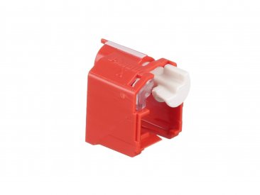 Panduit PSL-DCPLX Rj45 Plug Lock-in Device, 10 Devices (Red) and 1 Installation/Removal Tool (Black), Polycarbonate