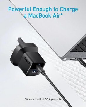 Anker 323 33W Dual Port (USB-C and USB-A) Wall Charger with USB-C Cable (0.9 Meters)