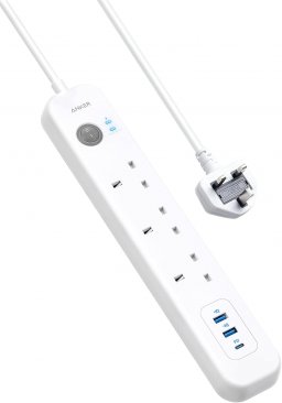 Anker PowerExtend 6 in 1 PowerExtend (3 Strip, 2x USB-A, 1x USB-C) (2 Meters)