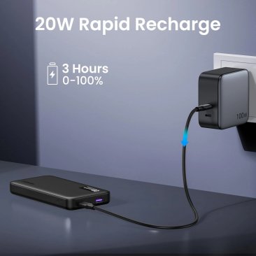 UGREEN 20W 10000mAh Two-Way Fast Charging Power Bank (1 x USB-C In/Out, 1 x USB-A Out)
