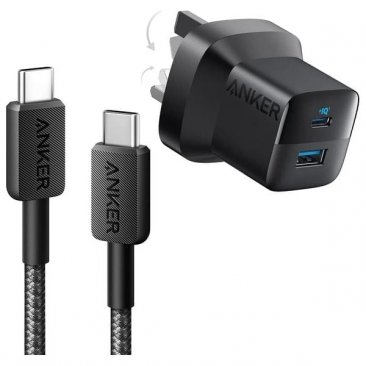 Anker 323 33W Dual Port (USB-C and USB-A) Wall Charger with USB-C Cable (0.9 Meters)