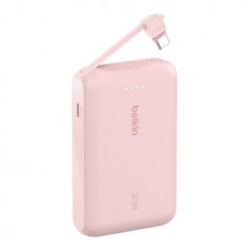 Belkin BoostCharge Power Bank 10K with Integrated USB-C Cable (20W/10,000mAh/2 x USB-C)