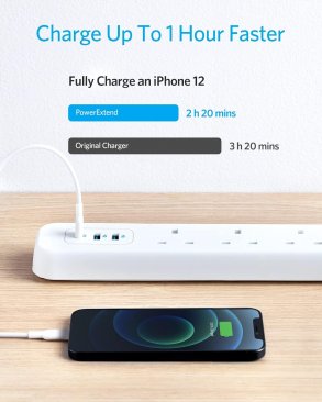 Anker PowerExtend 6 in 1 PowerExtend (3 Strip, 2x USB-A, 1x USB-C) (2 Meters)