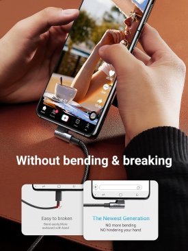 UGREEN Right Angled USB-A to USB-C Fast Charging Cable (2 Meters)