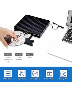 Haysenser HY-DRW08 USB 3.0 External DVDRW Drive (USB-A and USB-C)