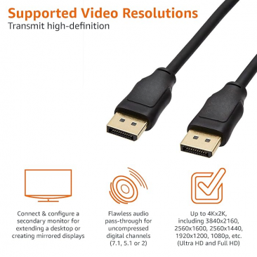 DisplayPort to DisplayPort Cable (1.8 Meters)