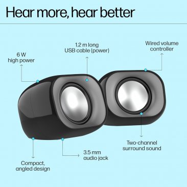 HP DHS-2111(3.5mm AUX+USB Power) Multimedia Speaker 6W